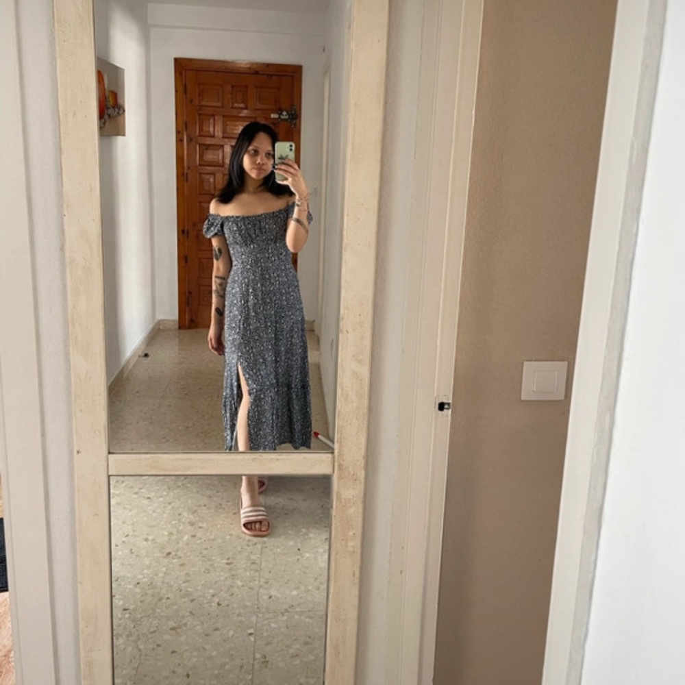 Hollister blue floral midi dress